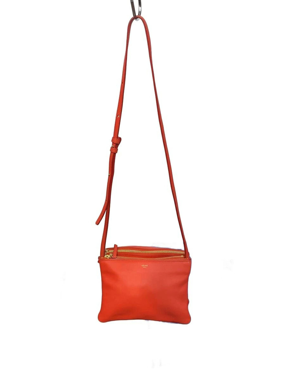 Celine Trio Shoulder Bag Leather Pink